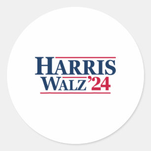 Harris Tim Walz 2024 24 For President Brat Usa Tee Classic Round Sticker