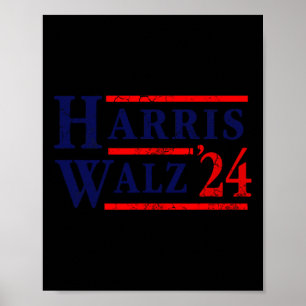 Harris Tim Walz 2024 Election Democrat Party  Poster