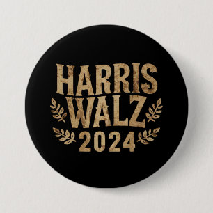 Harris Tim Walz Crest Vintage Harris Waltz 2024  7.5 Cm Round Badge