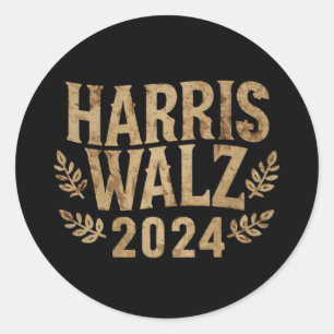 Harris Tim Walz Crest Vintage Harris Waltz 2024  Classic Round Sticker