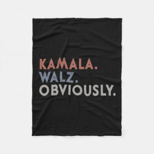 Harris Tim Walz Obviously Vote Harris Waltz 2024 Fleece Blanket