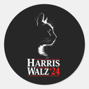 Harris Tim Walz Waltz 2024 Vp Funny Cat Harris Wal Classic Round Sticker