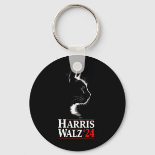 Harris Tim Walz Waltz 2024 Vp Funny Cat Harris Wal Key Ring