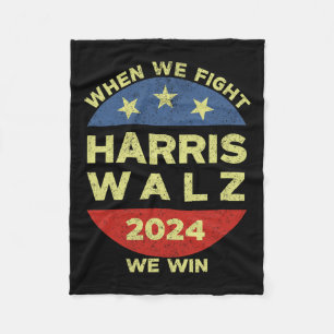 Harris Tim WAlzheimer 2024 When We Fight We Win Fleece Blanket