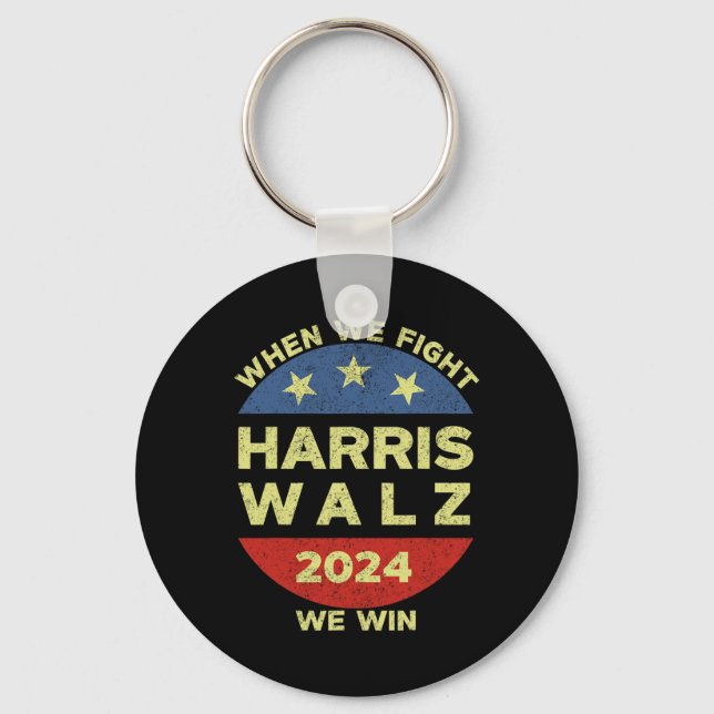 Harris Tim WAlzheimer 2024 When We Fight We Win  Key Ring (Front)