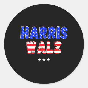 Harris Tim WAlzheimer Waltz Funny Retro Patriotic Classic Round Sticker