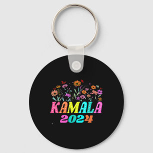 Harris Vintage Floral Feminine First Female Presid Key Ring
