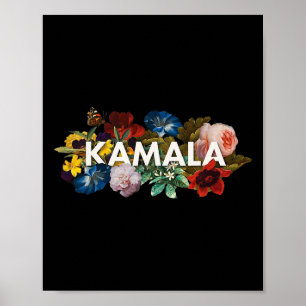 Harris Vintage Floral Feminine First Female Presid Poster