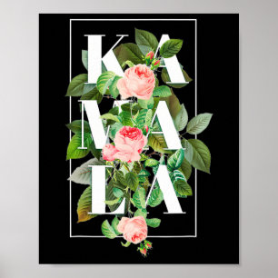 Harris Vintage Floral Feminine First Female Presid Poster