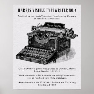 HARRIS VINTAGE TYPEWRITER POSTER