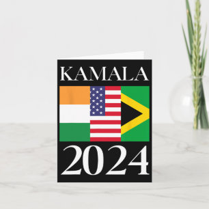Harris Vote 2024 India American Jamaican Flag  Card