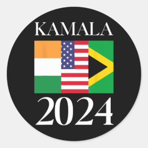 Harris Vote 2024 India American Jamaican Flag Classic Round Sticker