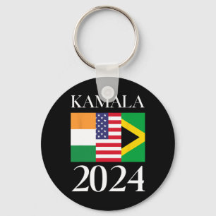 Harris Vote 2024 India American Jamaican Flag  Key Ring