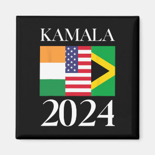 Harris Vote 2024 India American Jamaican Flag Magnet