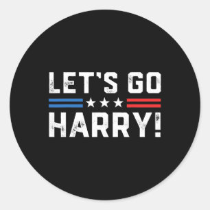 Harris W 2024 Let's Go Harry Funny Harry B Politic Classic Round Sticker