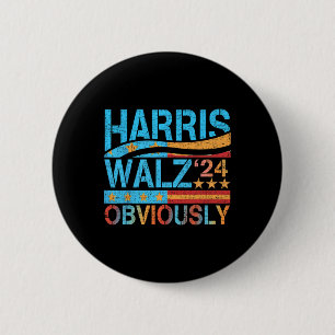 Harris W Obviously! Harris Waltz 2024 Election 1  6 Cm Round Badge