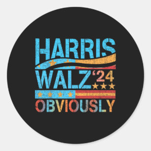 Harris W Obviously! Harris Waltz 2024 Election 1 Classic Round Sticker