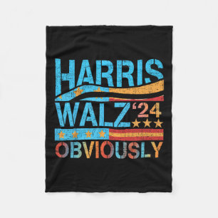 Harris W Obviously! Harris Waltz 2024 Election 1 Fleece Blanket