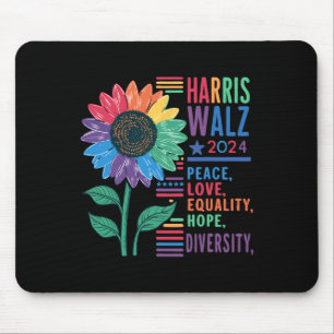 Harris W Peace Love Equality Hope Diversity Kamala Mouse Mat