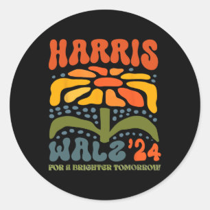 Harris W Waltz 2024 Retro Boho Vintage Groovy Flow Classic Round Sticker