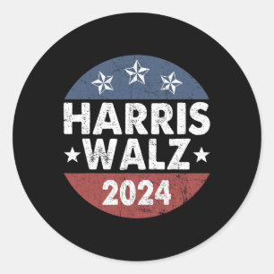 Harris W Waltz 2024 Retro Vintage Classic Round Sticker