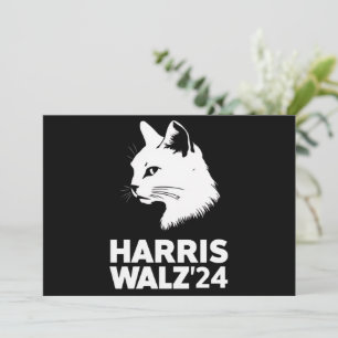 Harris Waltz 2024 Election Funny Cat Kamala Tim  Invitation