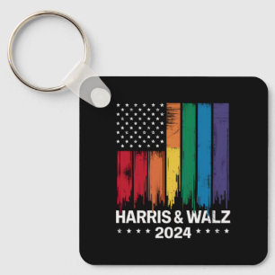 Harris Waltz 2024 Election Gay Tim Waltz LGBTQ Key Ring