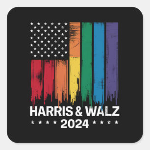 Harris Waltz 2024 Election Gay Tim Waltz LGBTQ Square Sticker