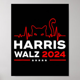 Harris Waltz 2024 Election Harris Tim Waltz Heartb Poster