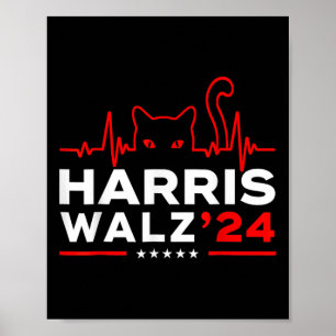 Harris Waltz 2024 Election Harris Tim Waltz Heartb Poster