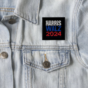 Harris Waltz 2024 Election Kamala Harris Tim Waltz 15 Cm Square Badge