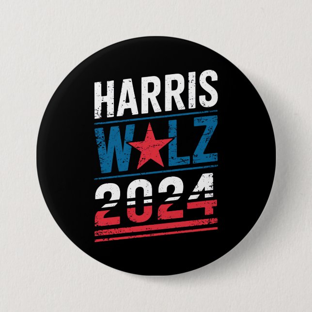 Harris Waltz 2024 Election Kamala Harris Tim Waltz 7.5 Cm Round Badge (Front)