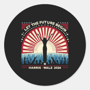 Harris Waltz 2024 Election Kamala Harris Tim Waltz Classic Round Sticker
