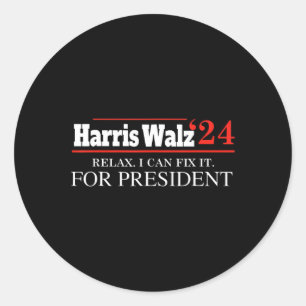Harris Waltz 2024 Election Kamala Harris Tim Waltz Classic Round Sticker