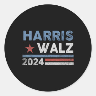 Harris Waltz 2024 Election Kamala Harris Tim Waltz Classic Round Sticker
