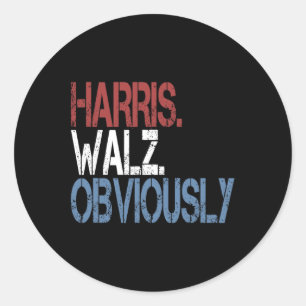Harris Waltz 2024 Election Kamala Harris Tim Waltz Classic Round Sticker