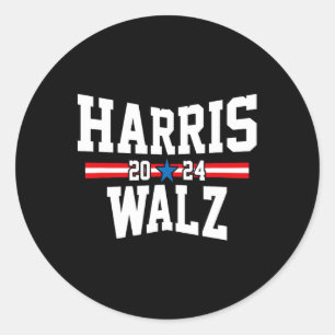 Harris Waltz 2024 Election Kamala Harris Tim Waltz Classic Round Sticker
