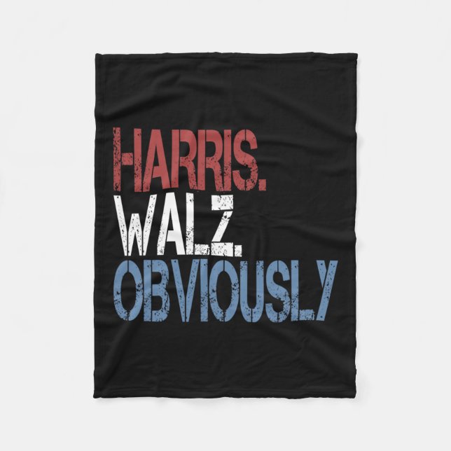 Harris Waltz 2024 Election Kamala Harris Tim Waltz Fleece Blanket (Front)