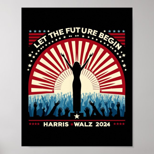 Harris Waltz 2024 Election Kamala Harris Tim Waltz Poster (Front)