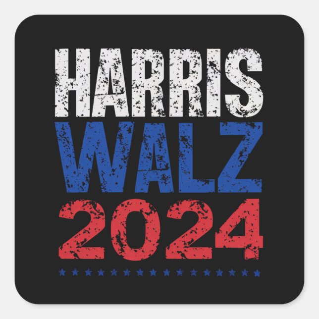 Harris Waltz 2024 Election Kamala Harris Tim Waltz Square Sticker (Front)