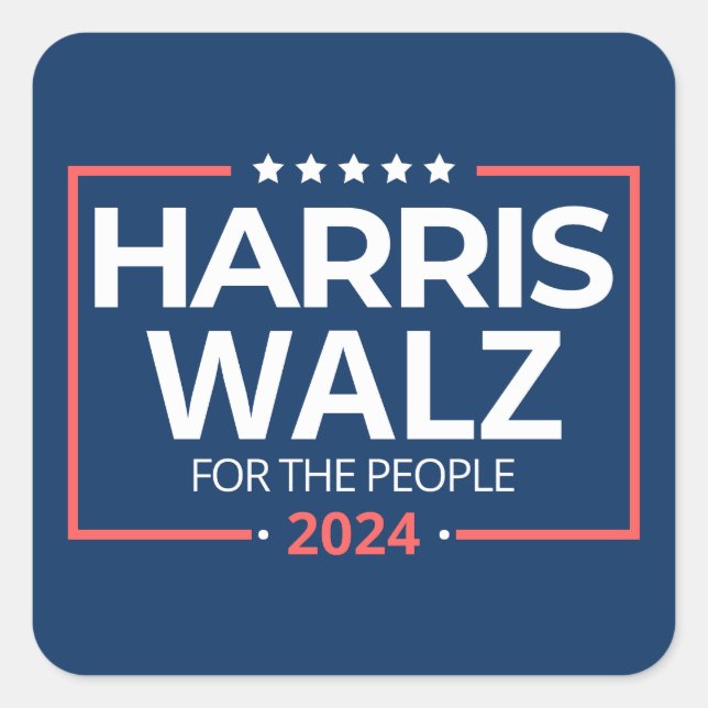 Harris Waltz 2024 Election Kamala Harris Tim Waltz Square Sticker (Front)