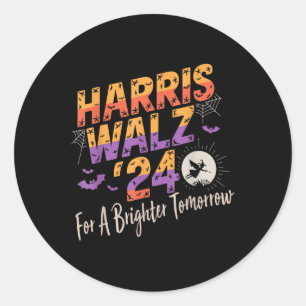 Harris Waltz 2024 For A Brighter Tomorrow Hallowee Classic Round Sticker