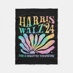 Harris Waltz 2024 For A Brighter Tomorrow Tie Dye  Fleece Blanket