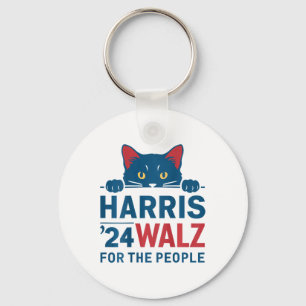 Harris Waltz 2024 For The People Funny Cat Lady Ka Key Ring