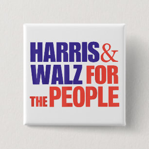 Harris Waltz 2024 For The People Kamala Harris 15 Cm Square Badge