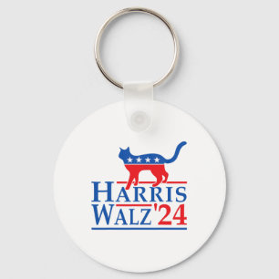 Harris Waltz 2024 Funny Cat Election Kamala Harris Key Ring