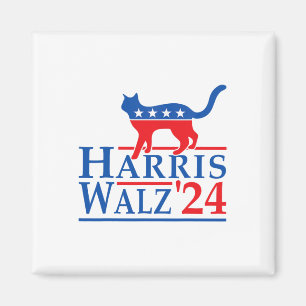 Harris Waltz 2024 Funny Cat Election Kamala Harris Magnet