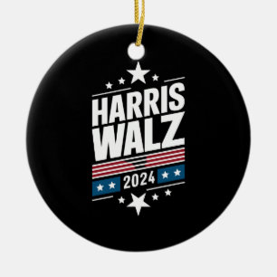 Harris Waltz 2024 Kamala Harris Tim Waltz 2024 Ceramic Tree Decoration