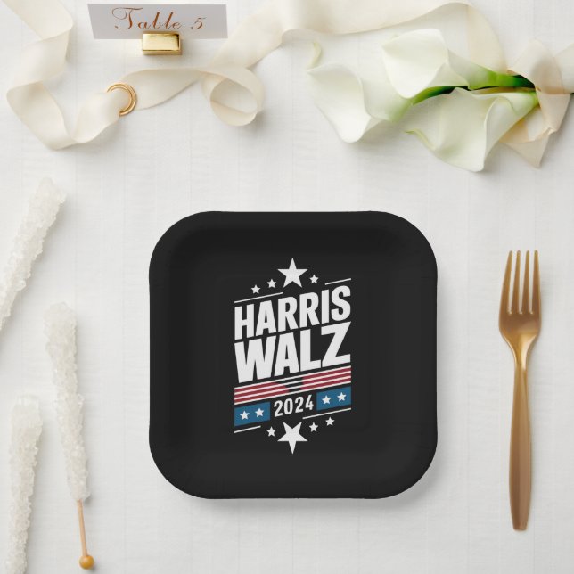 Harris Waltz 2024 Kamala Harris Tim Waltz 2024  Paper Plate (Wedding)