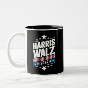 Harris Waltz 2024 Kamala Harris Tim Waltz 2024 Two-Tone Coffee Mug
